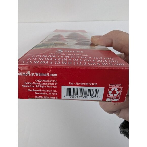 Holiday Time Set Of 3 Honeycomb Trees Indoor Use Only Red - Picture 4 of 4